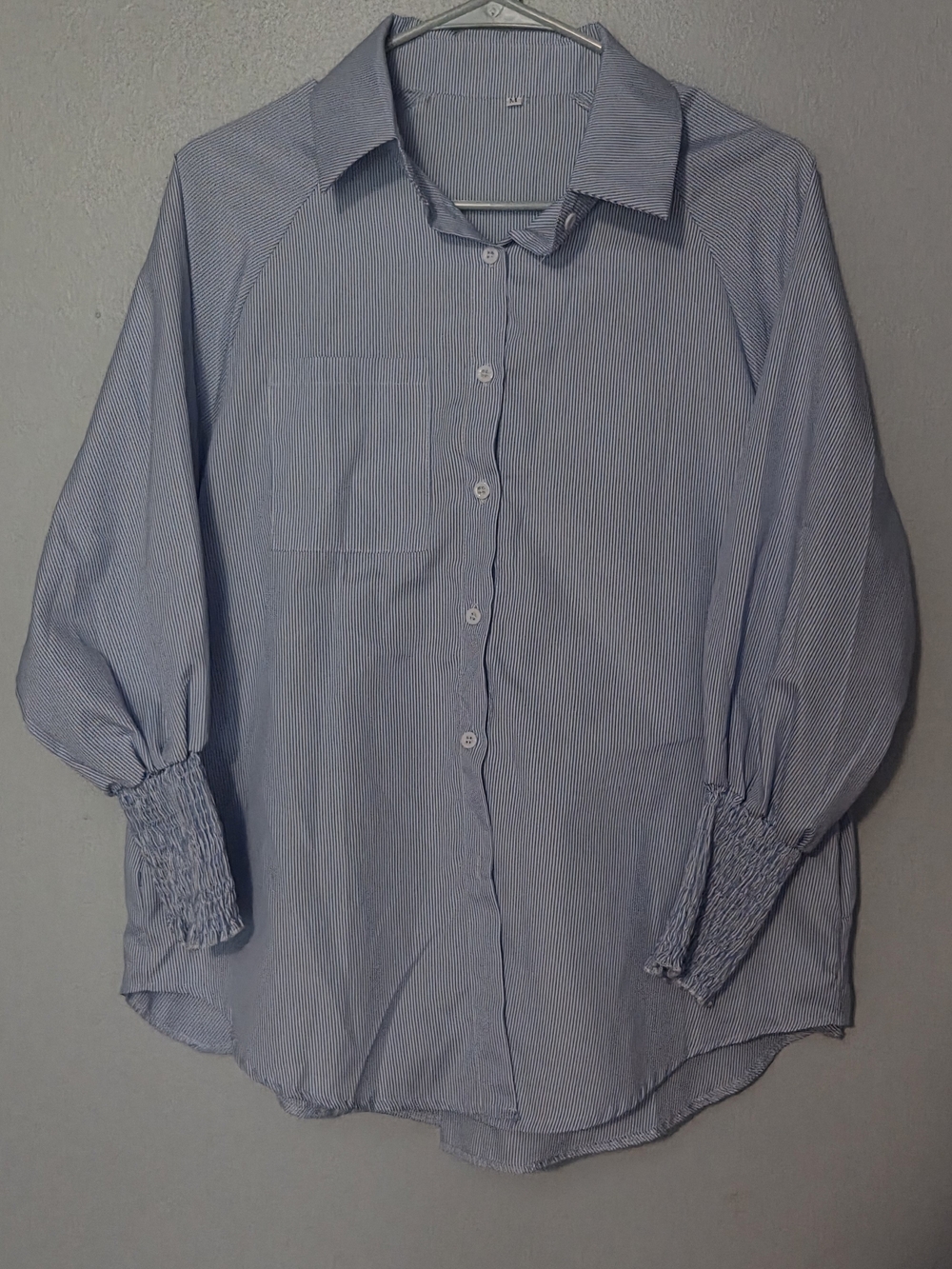 Classic Light Blue Striped Women's Button-Up Shirt
